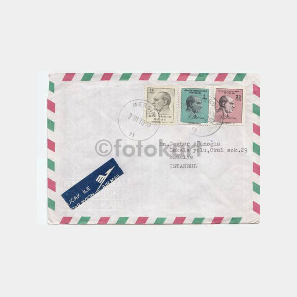 1970 Mersin Damgalı Zarf