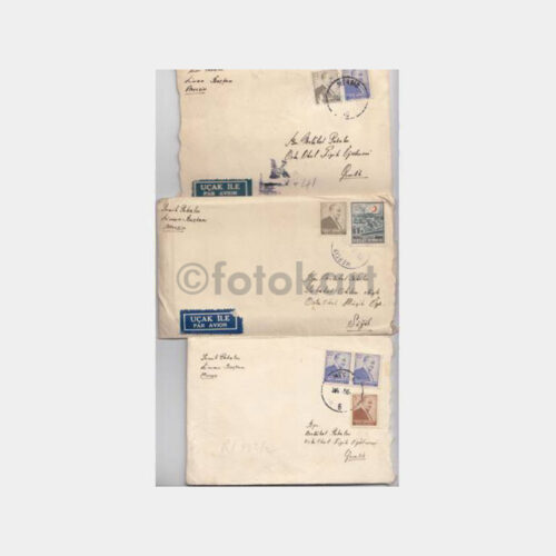 1956 Mersin Posta Damgalı -22 Adet- Zarf Lotu