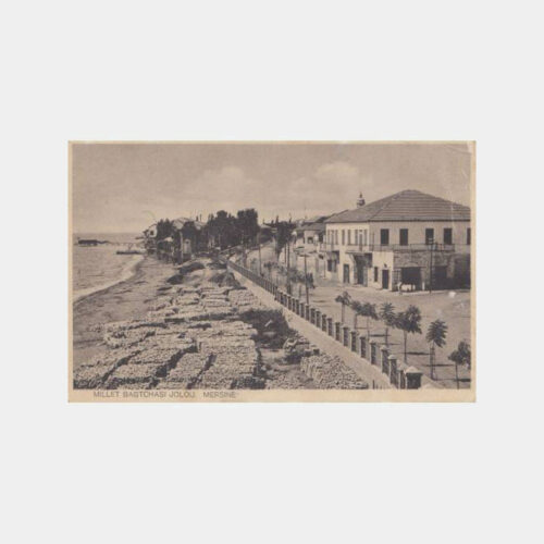 1927 Mersin Millet Bahçesi Yolu Görünüş Kartpostal