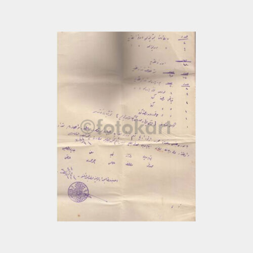1926 Osmanlıca Resmi Mühürlü Tespit Tutanağı