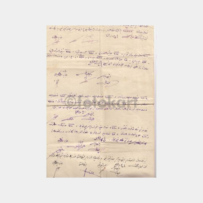 1925 Osmanlıca Çok İmzalı Sözleşme Belgesi - Görsel 2