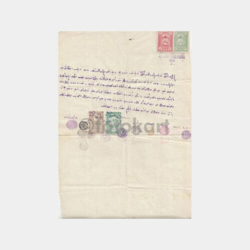 1926 Osmanlıca Çok Mühürlü Sözleşme Belgesi