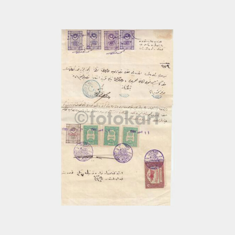 1927 Osmanlıca Çok Fiskalli Sözleşme Belge - Görsel 2