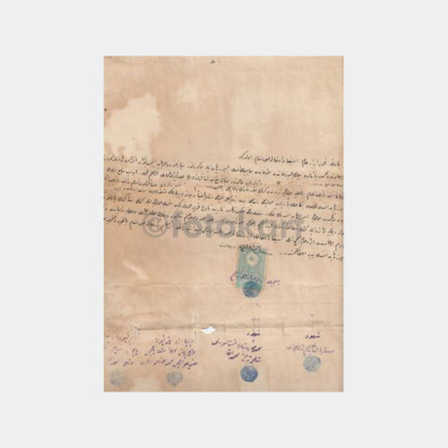 1920 Osmanlıca -Mühürlü- Sözleşme Belge