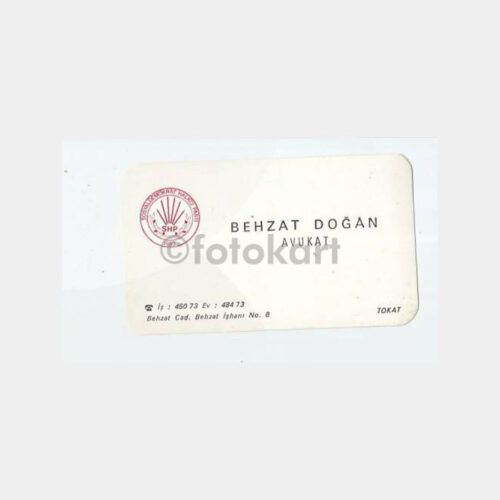 Tokat Avukat Behzat Doğan Yazılı Kartvizit