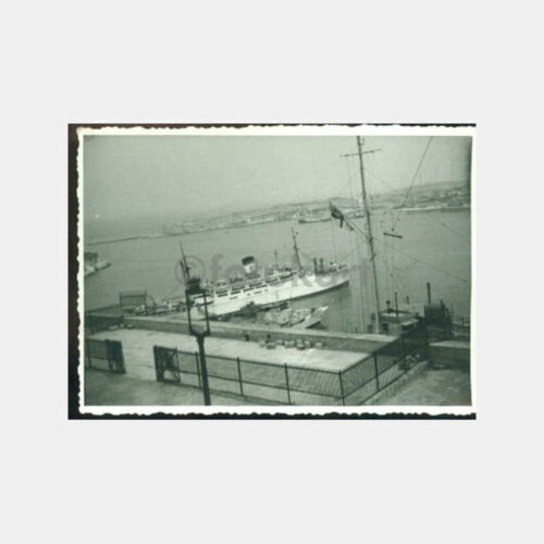 1950 Türk Yolcu Gemisi Yabancı Limanda Fotoğraf