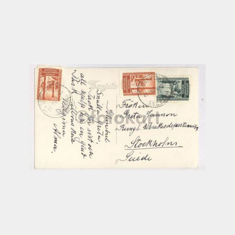 1925 Galata Köprüsü Gemiler Görünüş Kartpostal - Görsel 2