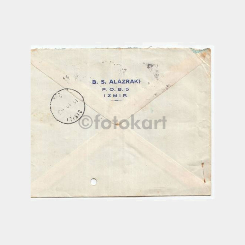1953 İzmir-Dikili Damgalı Zarf - Görsel 2
