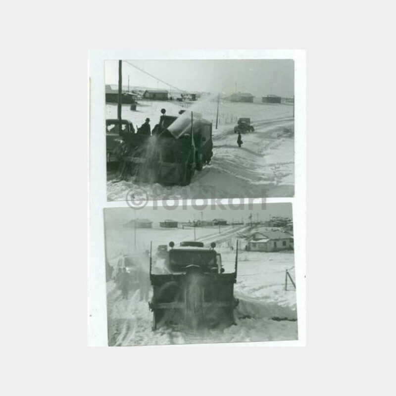 1955 Kar Mücadele Jeep Aracı 2 Adet Fotoğraf