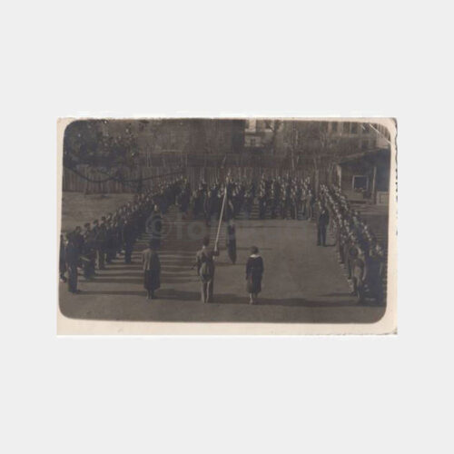 1935 Bartın Okul Bayrak Töreni Kartpostal