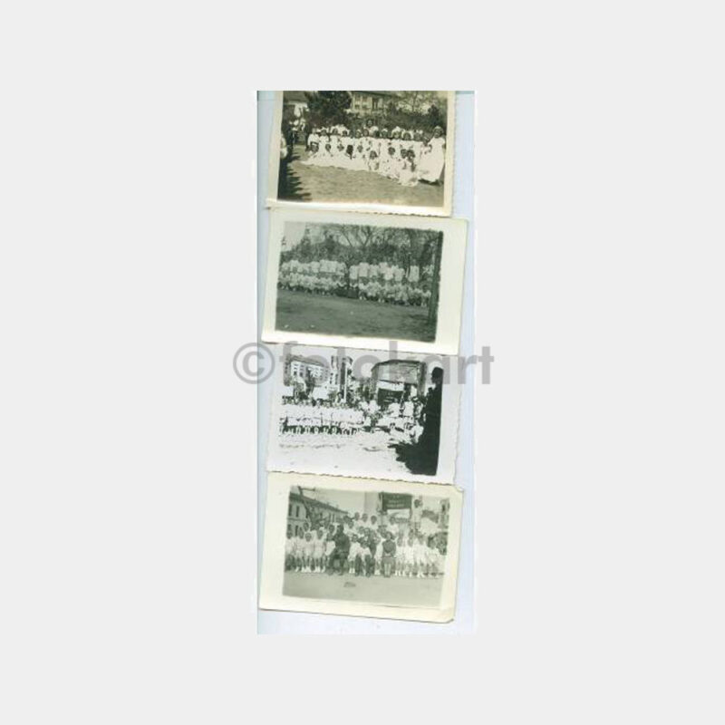 1941 Karadeniz Ereğli Kepez Köyü Okul Grup 4 Adet Fotoğraf