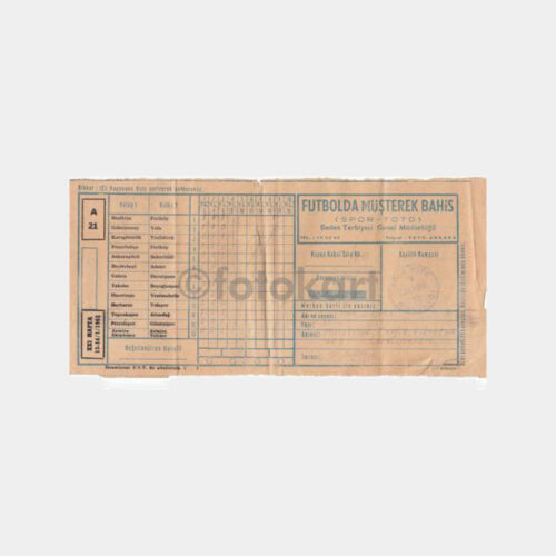 1962 Spor Toto Damgalı Kupon