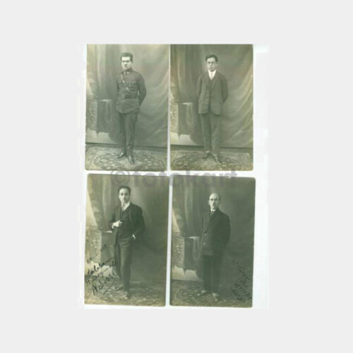 1928 Aynı Stüdyo Farklı Kişiler 4 Adet Fotoğraf