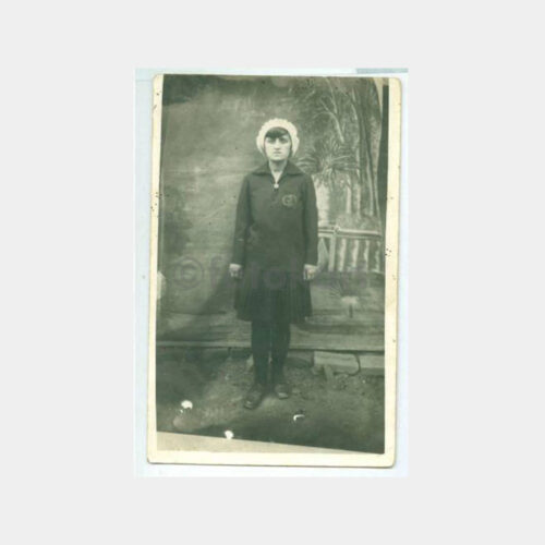 1929 Stüdyo Arka Plan - Kız Öğrenci Fotoğraf