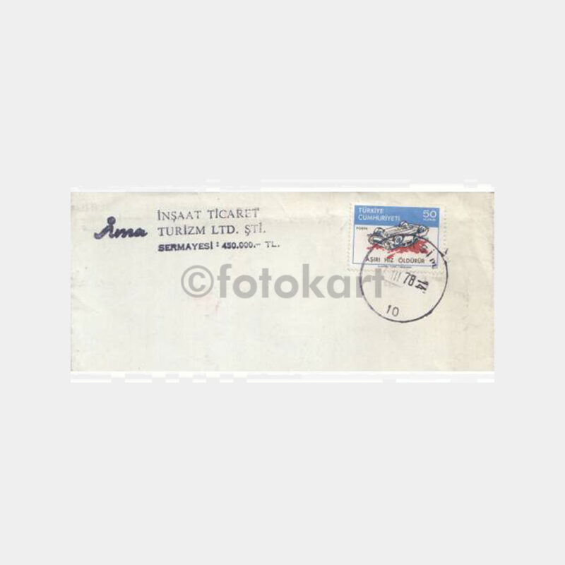 1978 Taksim Posta Damgalı Zarf