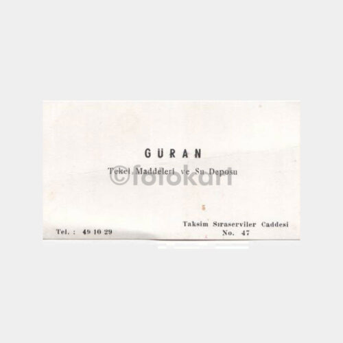 Taksim Sıraselviler İşyeri Kartviziti