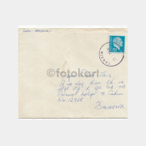 1978 Taksim Posta Damgalı Zarf