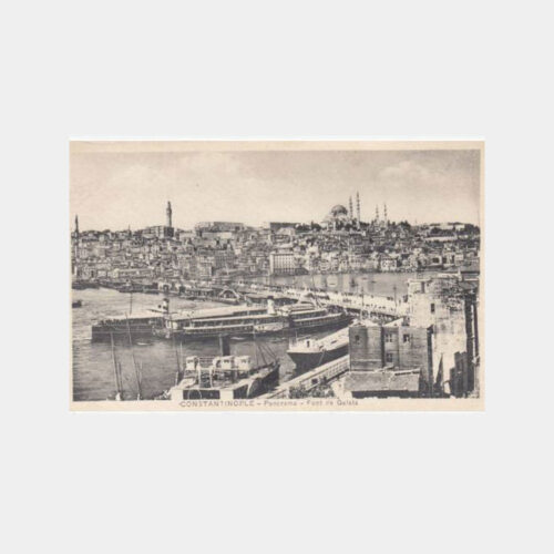 1927 Galata Köprüsü Vapurlar Konulu Kartpostal