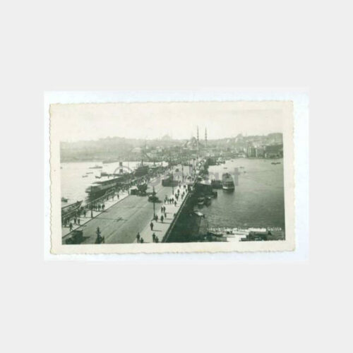 1930 Galata Köprüsü Tramvay Vapur Kartpostal