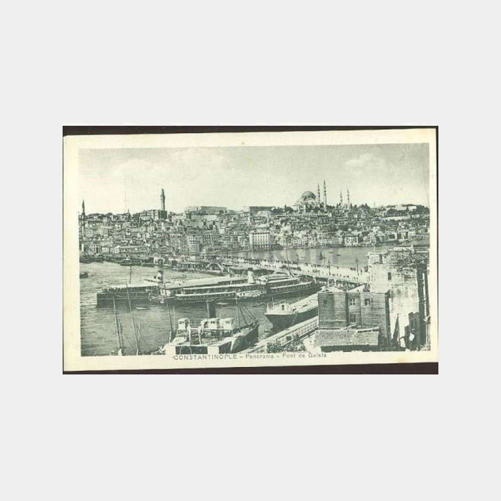 1920 Galata Köprüsü Vapurlar Nadir Kartpostal