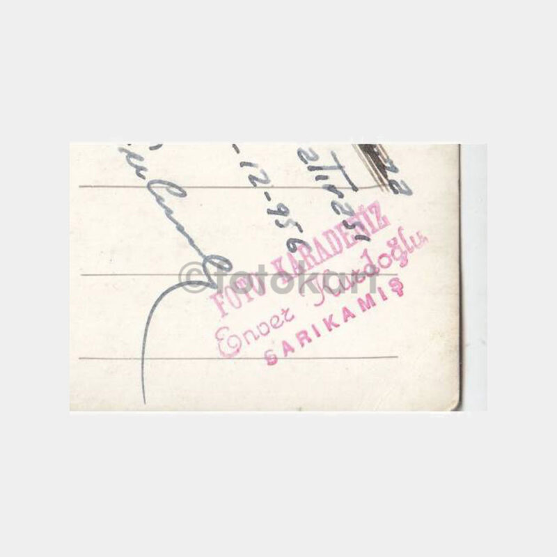 1956 Kars Sarıkamış -Foto Karadeniz- Aile Konulu Stüdyo Fotoğraf - Görsel 2