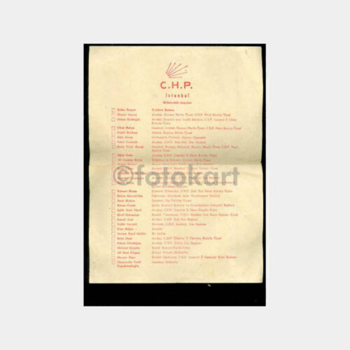 Cumhuriyet Halk Partisi İstanbul Seçmen Listesi