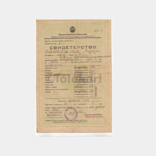 1948 Makedonya Okul Diploması