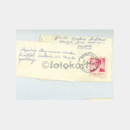 1962 Galata Yolcu Salonu Damgalı Tebrik Kartı