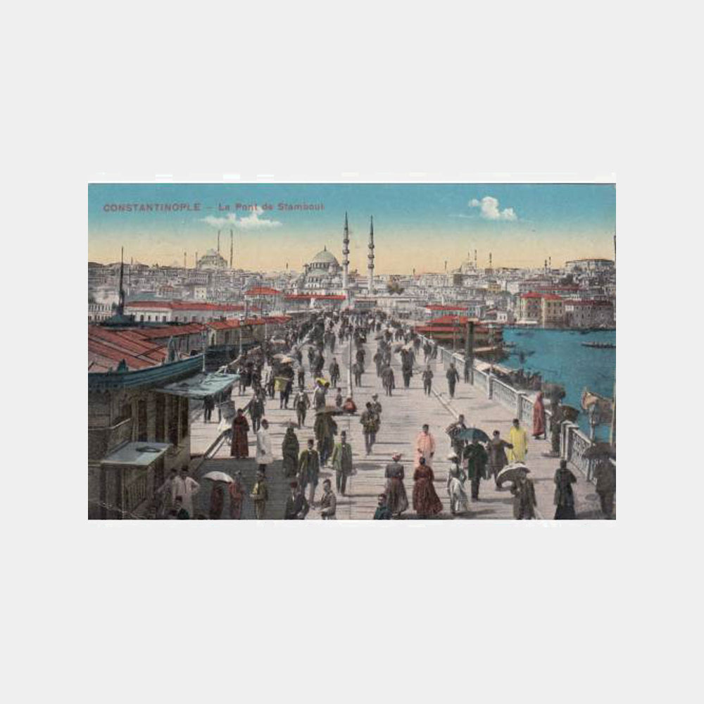 1910 Galata Köprüsü Konulu Kartpostal