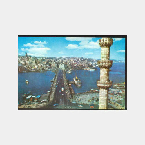 1973 Galata Köprüsü Havadan Görünüş Kartpostal