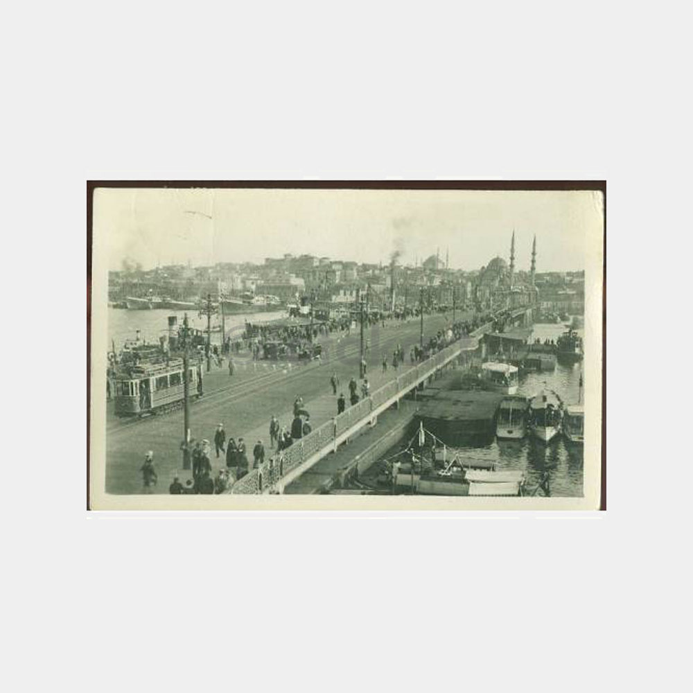 1931 Galata Köprüsü Görünüş Damgalı Fotokart