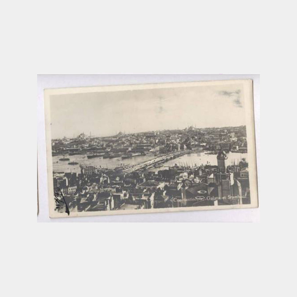 1929 Galata Köprüsü ve Karaköy Görünüş Kartpostal