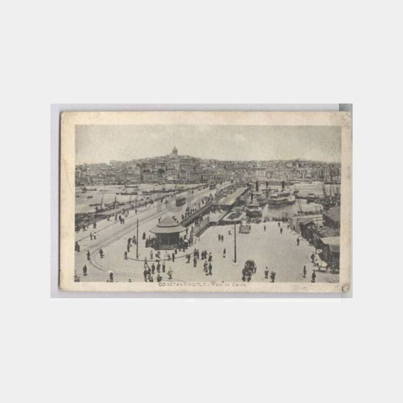 Galata Köprüsü Konulu Eski Kartpostal