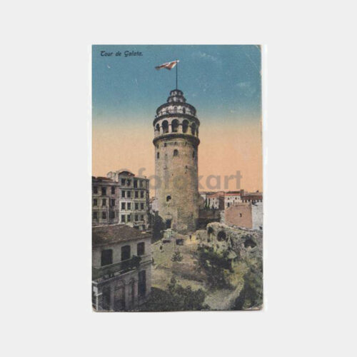 1920 Galata Kulesi Konulu Kartpostal