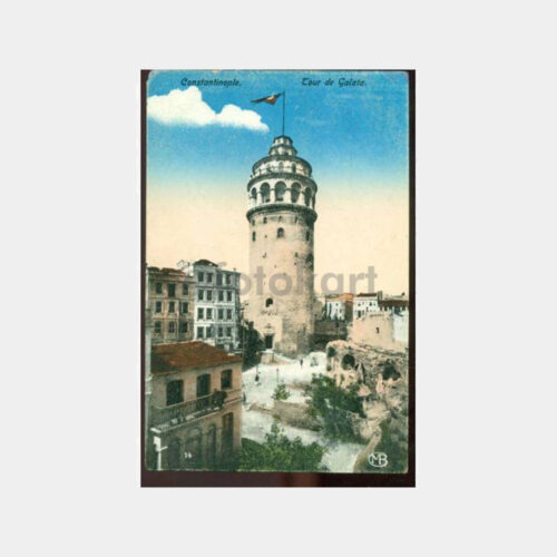 1910 Galata Kulesi Görünüş Kartpostal