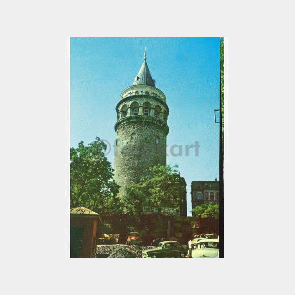 1968 İstanbul Galata Kulesi Görünüş Kartpostal