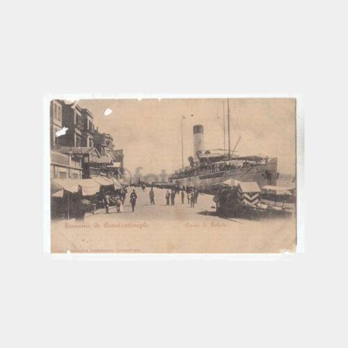 1915 Galata Limanı Konulu Gemi Kartpostal