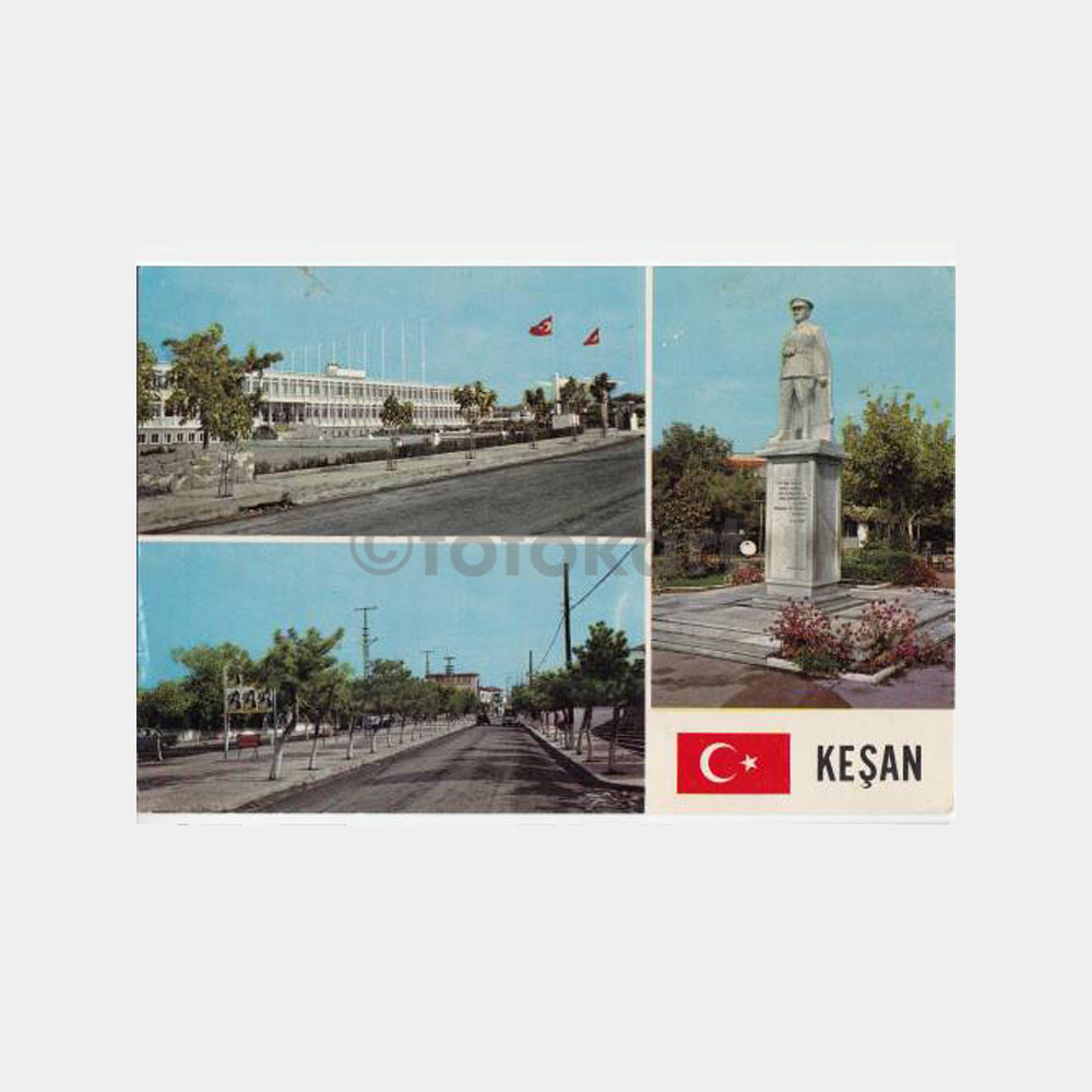 1980 Keşan 3 Görünüş Kartpostal