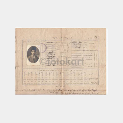 1920 Osmanlı Öğrenci Tasdiknamesi