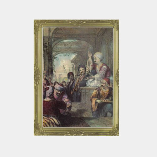 Osmanlı Tiyatro Meddah Konulu Tebrik Kartı