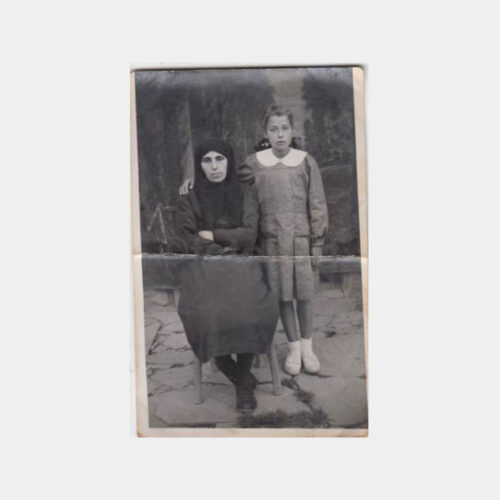 1948 Güven Stüdyo -Arka Plan- Ana Kız Konulu Fotoğraf