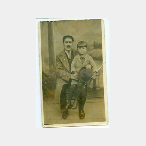 1928 Baba Oğul -Arka Plan- Stüdyo Fotoğraf