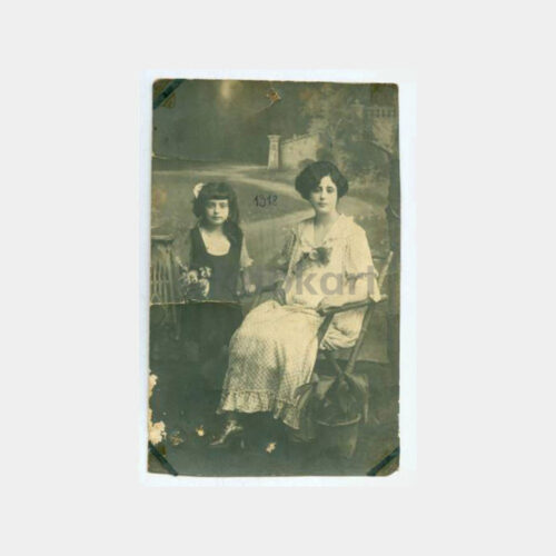 1918 Anne Kız -Arka Plan- Stüdyo Fotoğraf