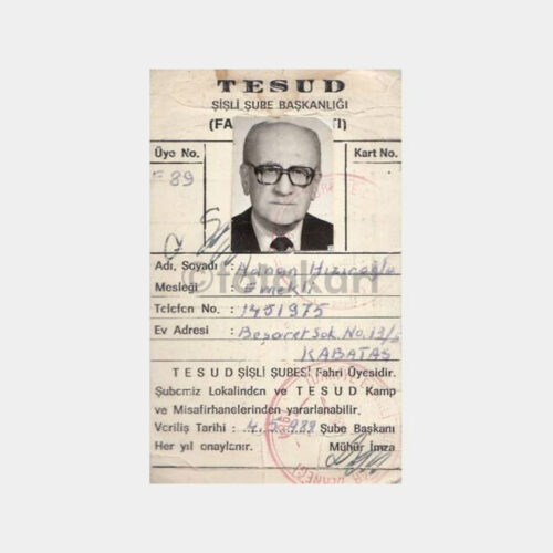 1989 T. Emekli Subaylar Derneği Kimlik Kartı