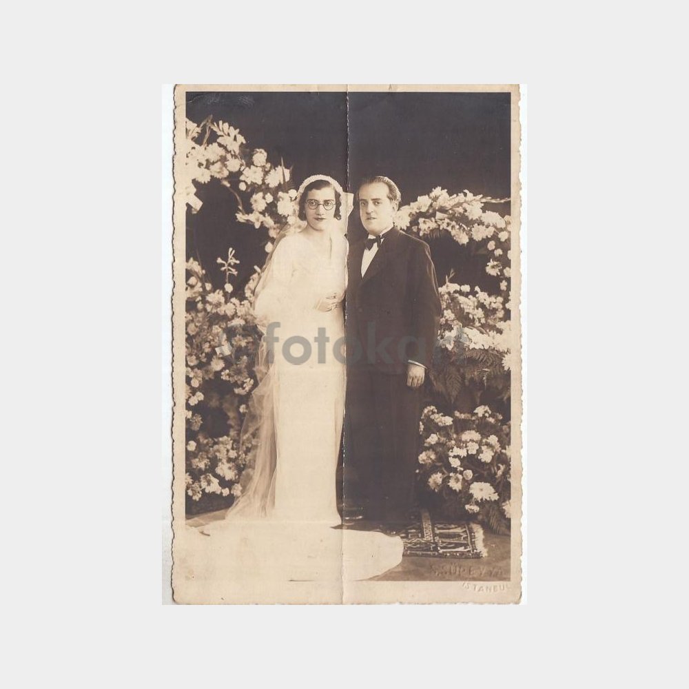1935 Foto Süreyya -Tabar Ailesi- Gelin Damat Konulu Fotoğraf