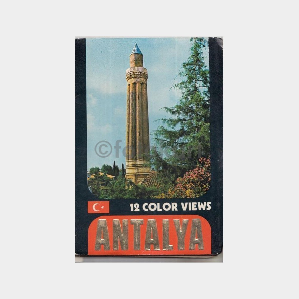 1965 Antalya Konulu 12 Adetlik Kartpostal Albümü