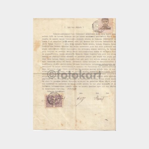 1957 Kuleli Askeri Lisesi Öğrenci İyi Huy Belgesi