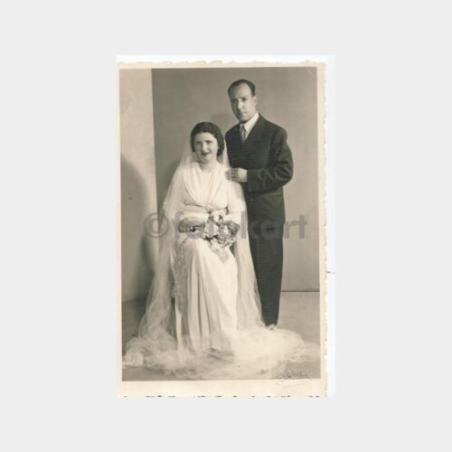 1942 Bakırköy Foto Hilal Stüdyo - Gelin Damat Konulu Fotoğraf