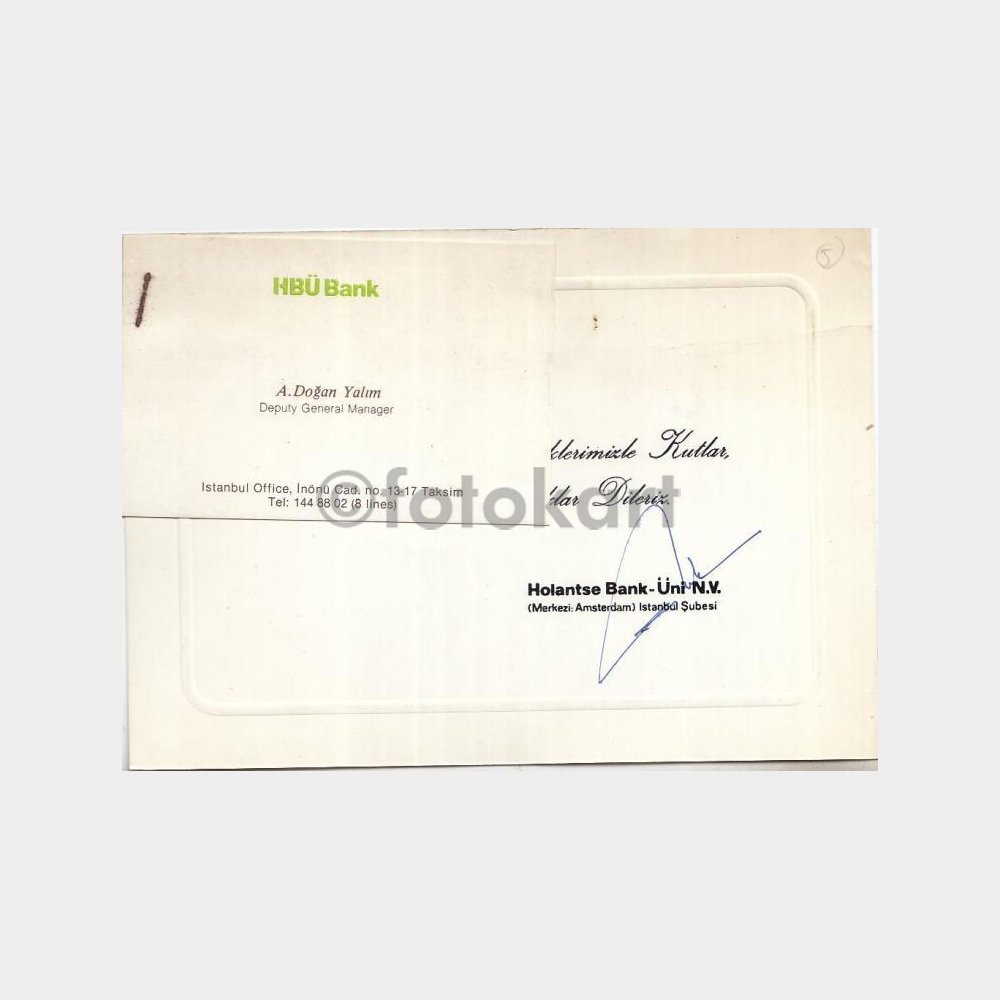 1978 Hollanda Bankası Tebrik Kartı