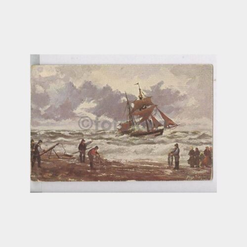 Yelkenli ve Denizciler Görünüş Tablo Kartpostal